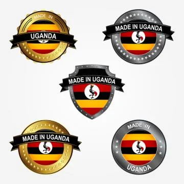 Design label of made in Uganda. Vector illustration Stock Illustration