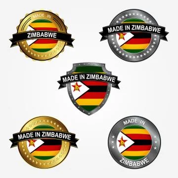 Design label of made in Zimbabwe. Vector illustration Stock Illustration