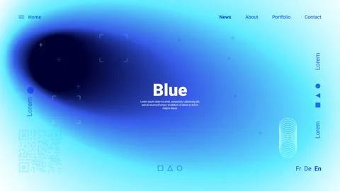 Design layout featuring shades of blue with text for a modern website interfa Stock Illustration