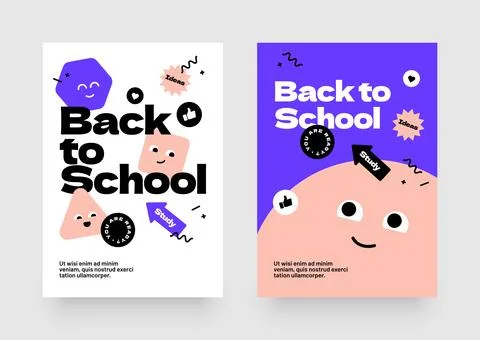 Design layout template for Back to school. Stock Illustration