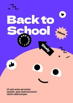 Design layout template for Back to school. Stock Illustration
