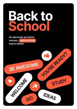 Design layout template for Back to school. Illustrazione stock
