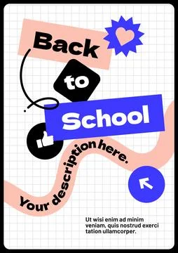 Design layout template for Back to school. Stock Illustration