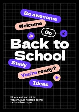 Design layout template for Back to school. Illustrazione stock