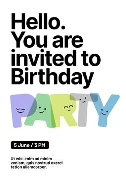 Design layout template for birthday events. Stock Illustration