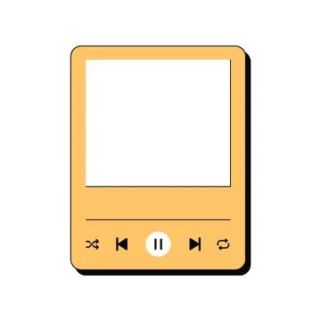Design layout UI music player unique isolated retro on white background イラスト素材
