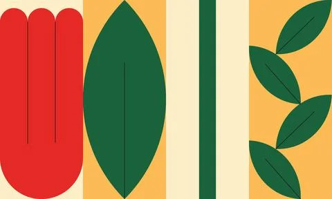 Design leaf flat unique design abstract イラスト素材