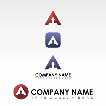 Design letter A with negative space concept. Stock Illustration