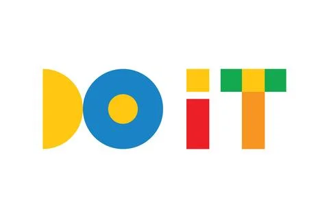 Design letter say do it colorful isolated unique Illustration