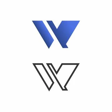 Design the letter W with a cut shape that looks attractive. Stock Illustration