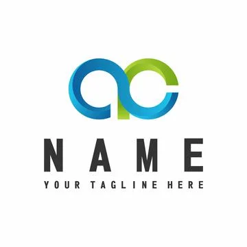 Design letters A and C using blue and green gradients. Stock-Illustration