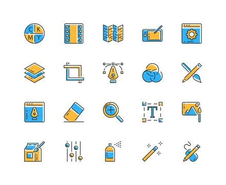 Design line icon. Thin line icons pixel perfect. Creativity logo Stock Illustration