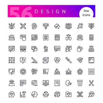 Design Line Icons Set Stock Illustration