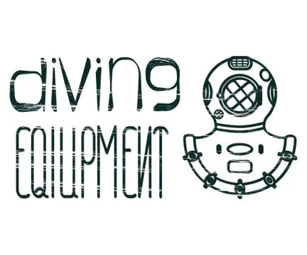 Design logo diving equipment Stock Illustration