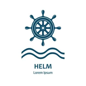 Design of logo with nautical helm Stock Illustration