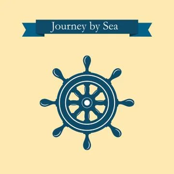 Design of logo with nautical helm Stock Illustration