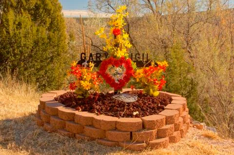Design logo pattern descansos roadside memorial Stock Photos