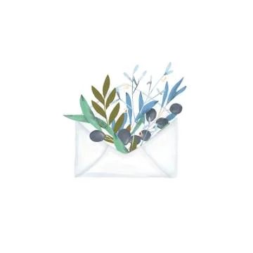 Design mail for letter invite olive design letter clip art drawing mail illus 스톡 일러스트