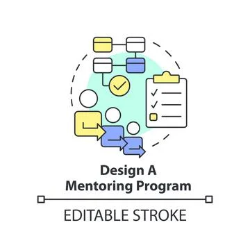 Design mentoring program concept icon Stock Illustration