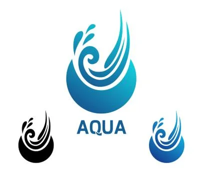 Design modern aqua logo. Stock Illustration