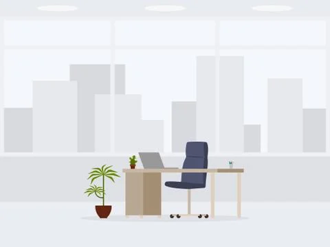 Design of modern empty office 3/4 view Stock Illustration