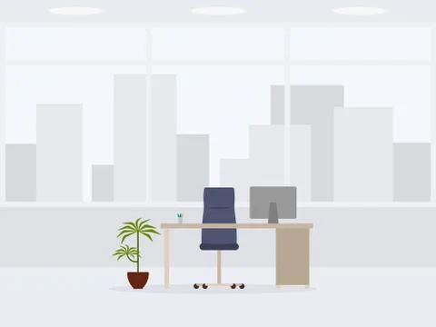 Design of modern empty office front view Stock Illustration