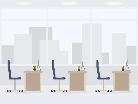 Design of modern empty office side view Stock Illustration