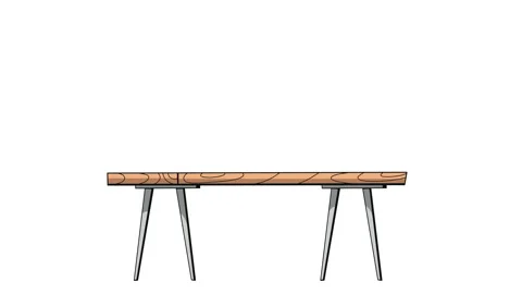 Design of modern empty office working place front view illustration in 4k Stockbeeldmateriaal 135798196