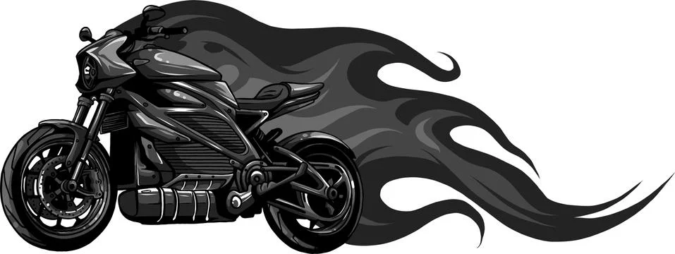 Design of Motorcycle Racing with Fire Vector illustration design Illustrazione stock