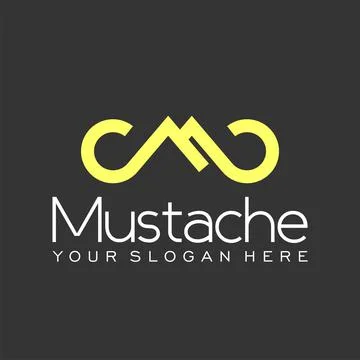 The design of mustache shape lines and letter M. Stock Illustration