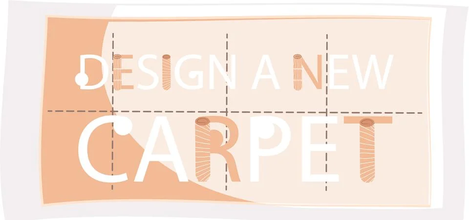 Design a new carpet flat vector banner, isolated on white background. Rug top Stock Illustration