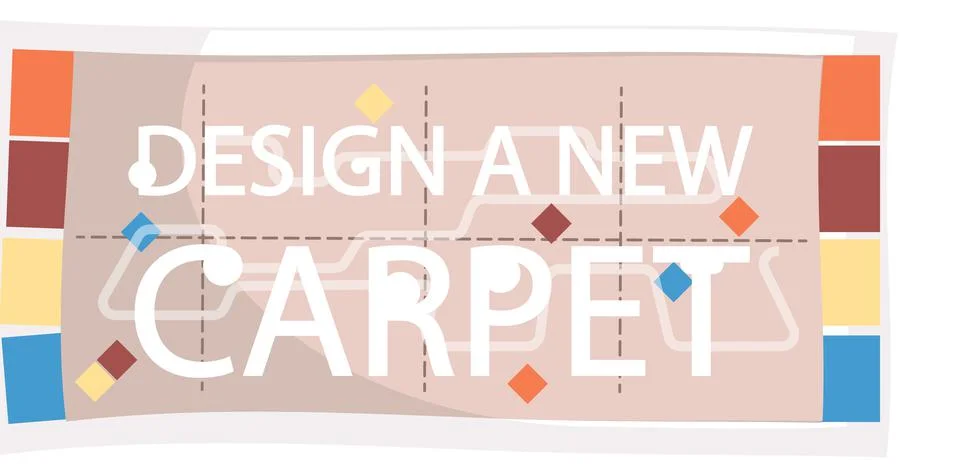 Design a new carpet flat vector banner, isolated on white background. Rug top Stock Illustration
