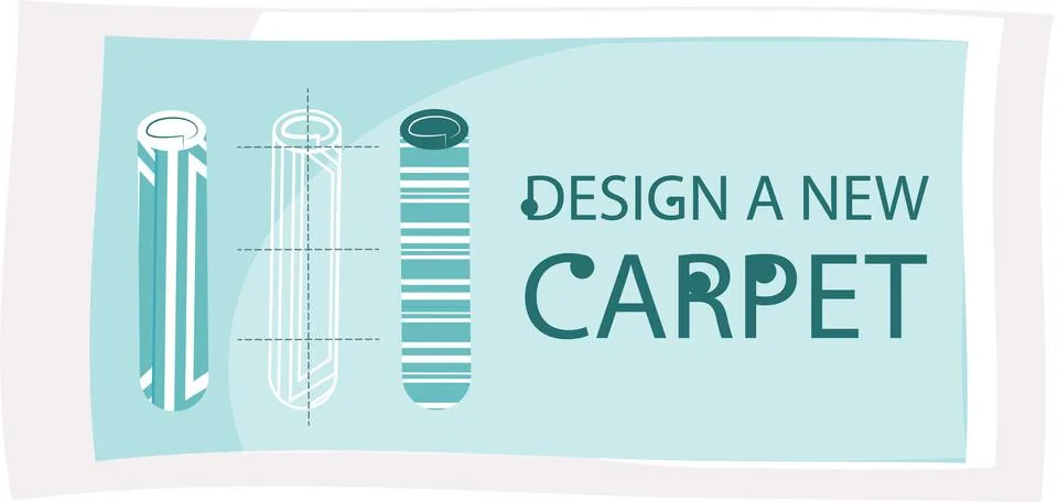 Design a new carpet flat vector banner, isolated on white background. Rug top Stock Illustration