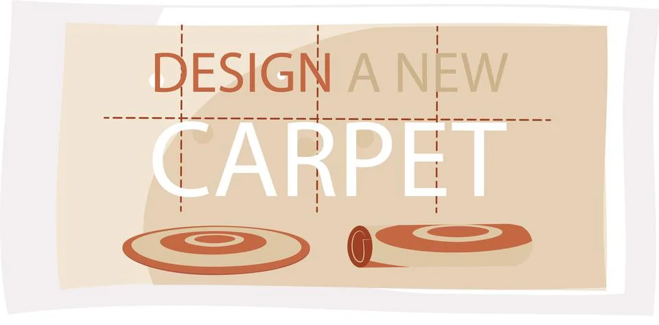 Design a new carpet flat vector banner, isolated on white background. Rug top Stock Illustration
