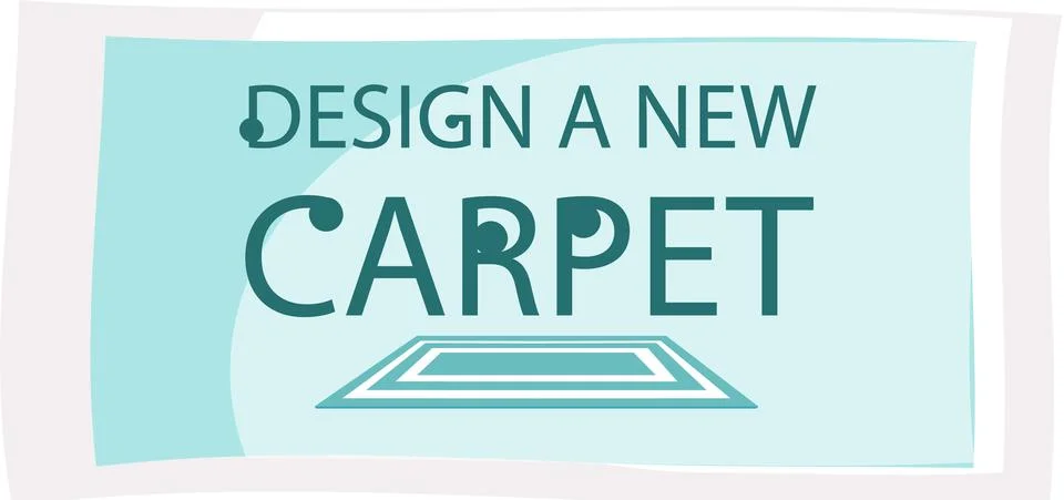 Design a new carpet flat vector banner, isolated on white background. Rug top Stock Illustration
