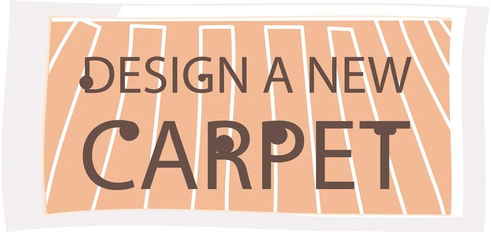 Design a new carpet flat vector banner, isolated on white background. Rug top Stock Illustration