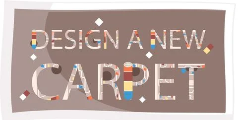Design a new carpet flat vector banner, isolated on white background. Rug top Stock Illustration