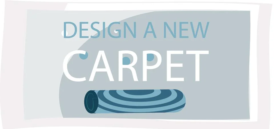 Design a new carpet flat vector banner, isolated on white background. Rug top Stock Illustration