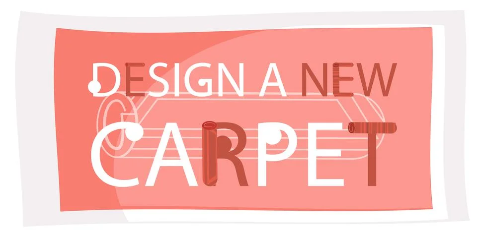 Design a new carpet flat vector banner, isolated on white background. Rug top Stock Illustration