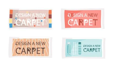 Design a new carpet flat vector banner, isolated on white background. Rug top Stock Illustration