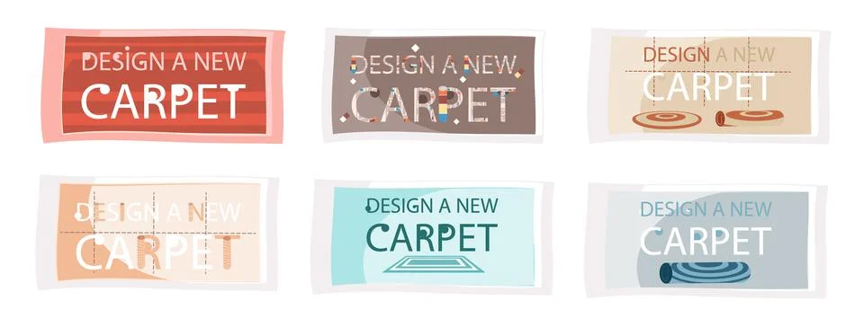 Design a new carpet flat vector banner, isolated on white background. Rug top Stock Illustration