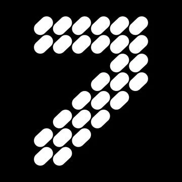 Design number Seven. Made from a composition of natural stone or spots. Illustrazione stock