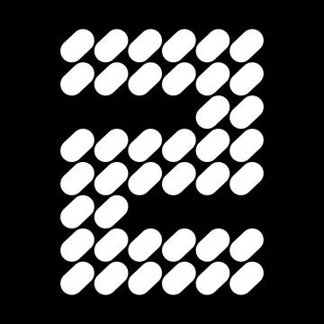 Design number Two. Made from a composition of natural stone or spots. Illustrazione stock