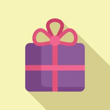Design open gift box icon flat vector. Discount shop celebratory Ilustração Stock