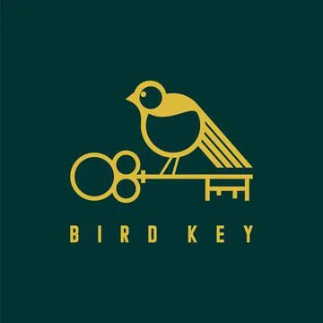 Design or image that look as large as a bird are above the key. Stock Illustration