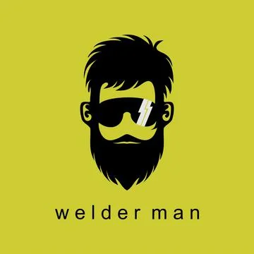 Design or vector that are in the form of welder man face. Stock Illustration
