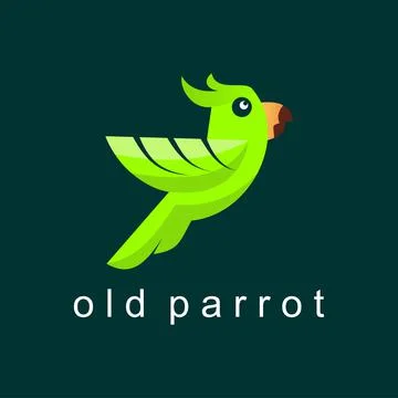Design or vector in the form of old parrot. Stock Illustration