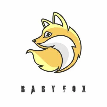 The design or vector is in the shape of a baby fox. Stock Illustration