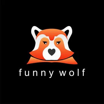The design or vector is in the shape of a funny wolf. Stock Illustration