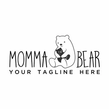 Design or vector shape of mother and child bear Stock Illustration